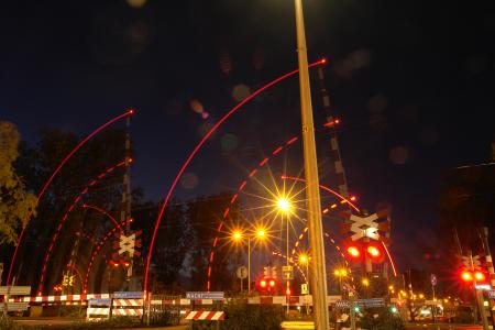 Overweg met lange sluitertijd