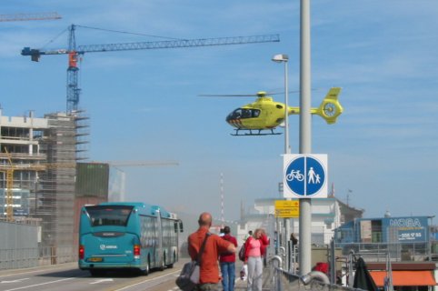 Traumaheli vertrekt weer