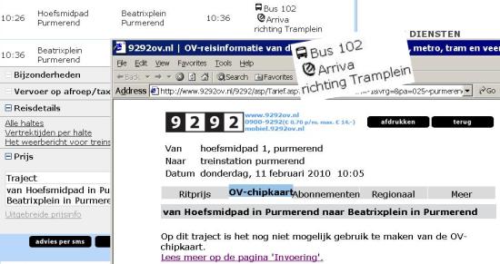 Chipkaart niet bruikbaar volgens 9292 op lijn 102