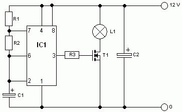 Schema knipperlicht met FET