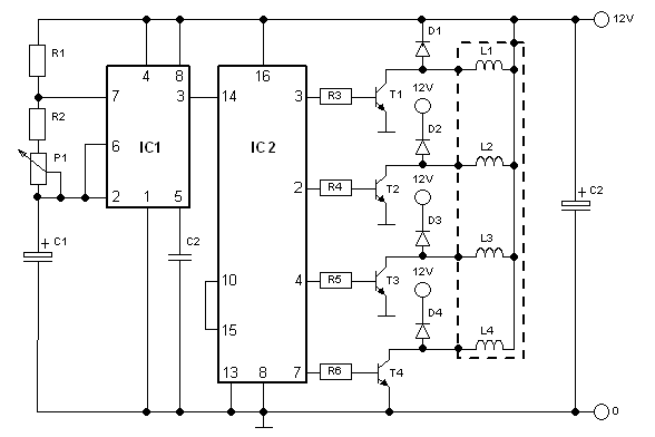 schema simpele stappenmotorschakeling