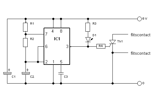 Schema voor zaklamp stroboscoop